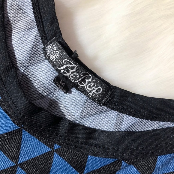 Blue and Black pattern dress - Picture 2 of 3